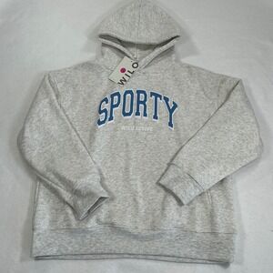 Wilo The Label Sporty Hoodie White Marle Blue Graphic XS W5WL256-WMBL-XS